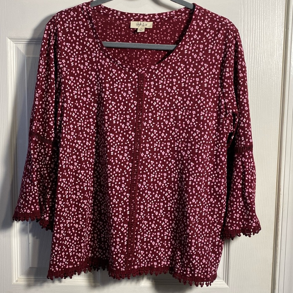 Style & Co Women’s Top with Bell Sleeve, Petite Large